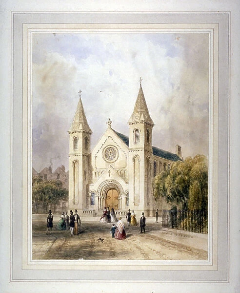 View of an unknown religious building in Regent Square, St Pancras, London, 1842