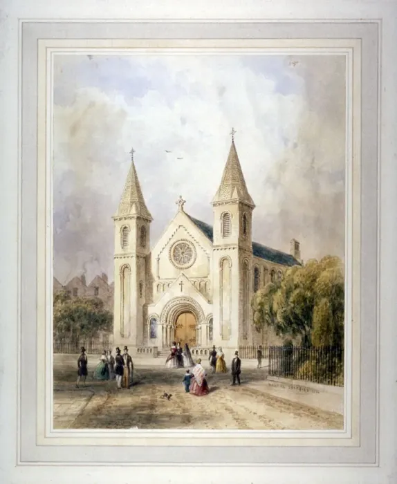 Framed Print : View of an unknown religious building in Regent Square, St Pancras, London, 1842 Framed Print : View of an unknown religious building in Regent Square, St Pancras, London, 1842
