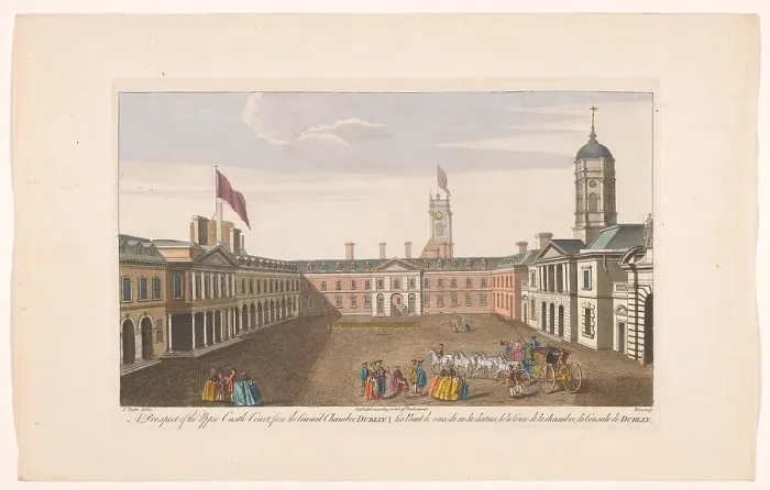 Framed Print : View of the Upper Castle Yard of Dublin Castle, 1752-1753. Creator: Fabr. Parr Framed Print : View of the Upper Castle Yard of Dublin Castle, 1752-1753. Creator: Fabr. Parr