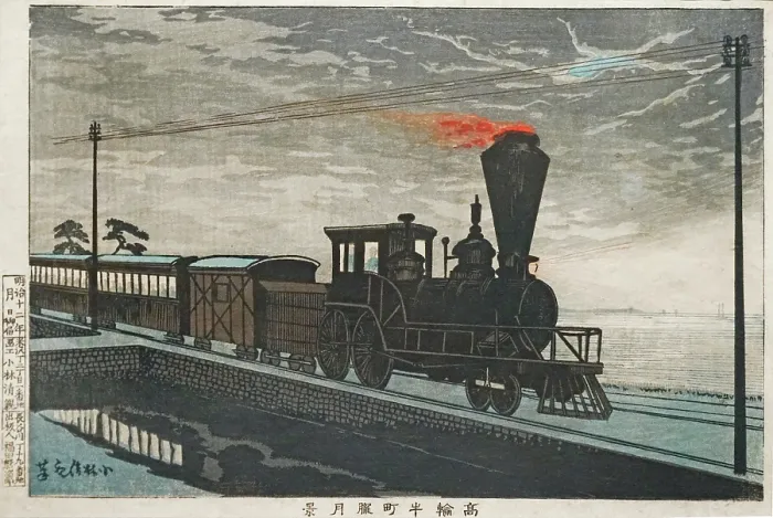 Framed Print : View of Ushimachi, Takanawa, 1879. Creator: Kiyochika, Kobayashi (1847-1915) Framed Print : View of Ushimachi, Takanawa, 1879. Creator: Kiyochika, Kobayashi (1847-1915)