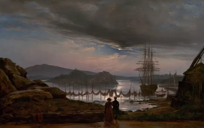 Framed Print : View from Vaekero near Christiania, 1827. Creator: Johan Christian Dahl Framed Print : View from Vaekero near Christiania, 1827. Creator: Johan Christian Dahl