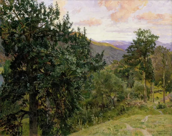 Framed Print : View from Vaga, 1905-1906. Creator: Gerhard Munthe Framed Print : View from Vaga, 1905-1906. Creator: Gerhard Munthe