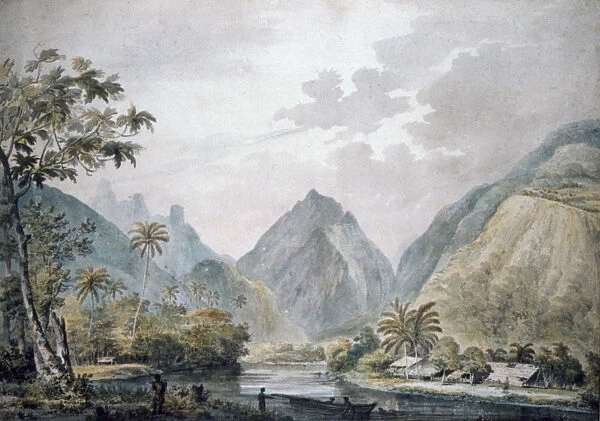 View of Vaitepiha Valley, Tahiti, 1777. Artist: John Webber