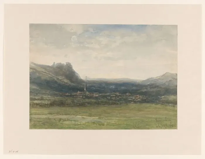 Framed Print : View of Valkenburg, Limburg, 1854. Creator: Johannes Gysbert Vogel Framed Print : View of Valkenburg, Limburg, 1854. Creator: Johannes Gysbert Vogel