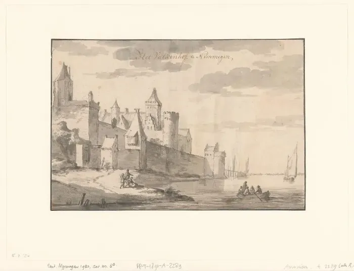 Framed Print : View of the Valkhofburcht in Nijmegen, 1637-1692. Creator: Roelant Roghman Framed Print : View of the Valkhofburcht in Nijmegen, 1637-1692. Creator: Roelant Roghman