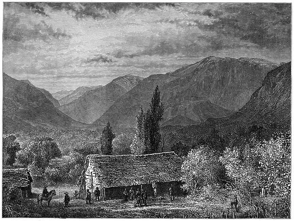 View in a valley of the Cordillera, Chile, 1877