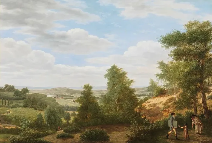 Framed Print : View of the Valley of Montmorency near Saint-Leu-la-Forêt, 1808. Creator: Pieter Rudolph Kleijn Framed Print : View of the Valley of Montmorency near Saint-Leu-la-Forêt, 1808. Creator: Pieter Rudolph Kleijn
