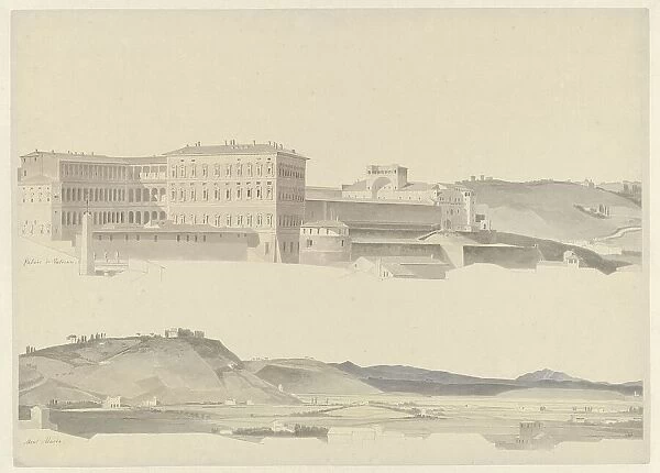 View of the Vatican Palaces and of the Monte Mario, c.1809-c.1812. Creator: Josephus Augustus Knip