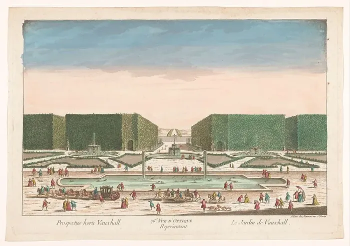 Framed Print : View of Vauxhall Gardens in London, 1745-1775. Creator: Unknown Framed Print : View of Vauxhall Gardens in London, 1745-1775. Creator: Unknown