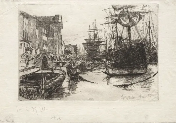 Framed Print : View in Venice, 1880. Creator: Otto H. Bacher (American, 1856-1909) Framed Print : View in Venice, 1880. Creator: Otto H. Bacher (American, 1856-1909)