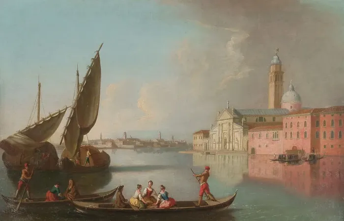 Framed Print : View of Venice with San Giorgio Maggiore, 1715. Creator: Johan Richter Framed Print : View of Venice with San Giorgio Maggiore, 1715. Creator: Johan Richter
