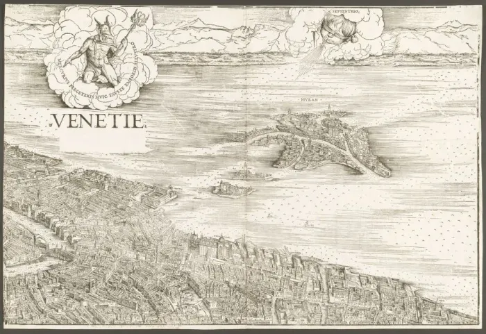 Framed Print : View of Venice [upper center block], 1500. Creator: Jacopo de Barbari