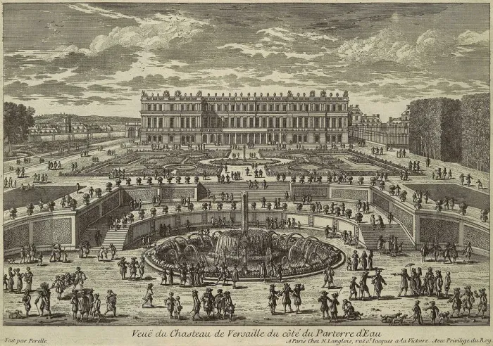 Framed Print : View of Versailles, garden facade, 1680s. Artist: Perelle, Adam (1638-1695) Framed Print : View of Versailles, garden facade, 1680s. Artist: Perelle, Adam (1638-1695)