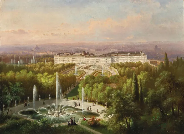 Framed Print : View of Versailles Palace, Second half of the 19th century. Creator: Rieger, Alberto (1834-1904) Framed Print : View of Versailles Palace, Second half of the 19th century. Creator: Rieger, Alberto (1834-1904)