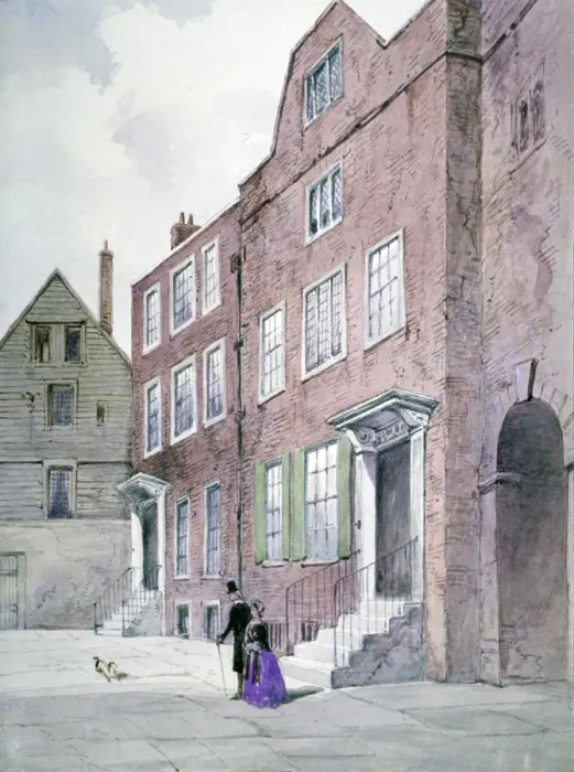 Framed Print : View of the Vicar Generals Office, Bell Yard, Knightrider Street, City of London, 1841 Framed Print : View of the Vicar Generals Office, Bell Yard, Knightrider Street, City of London, 1841