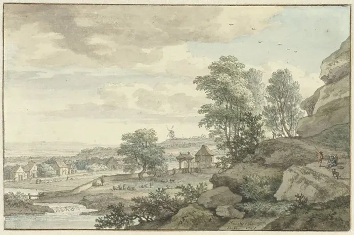 Framed Print : View in the vicinity of Bentheim, 1743. Creator: Isaac de Moucheron Framed Print : View in the vicinity of Bentheim, 1743. Creator: Isaac de Moucheron
