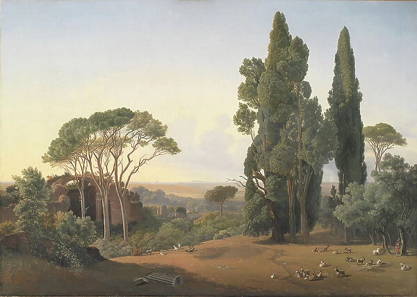 A View from the Villa Adriana near Tivoli, 1832. Creator: Ernst Christian Frederik Petzholdt