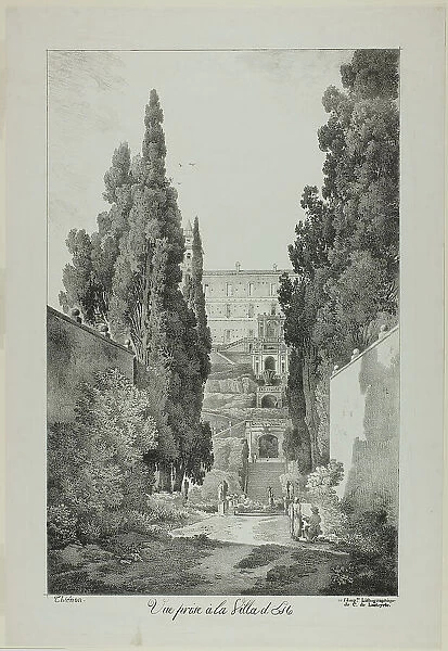 View of the Villa d'Este, 1817. Creator: Claude Thiénon