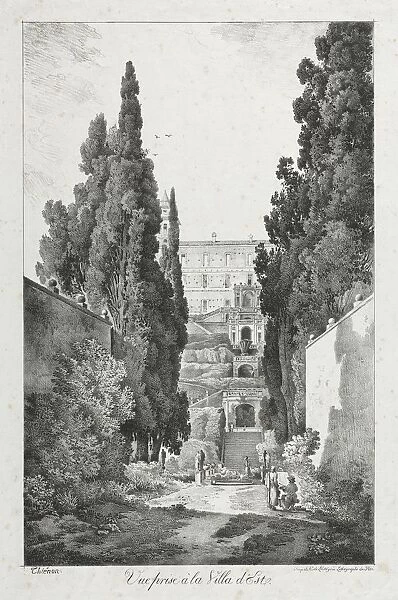View at Villa dEste, Tivoli, 1817. Creator: Claude Thienon (French, 1772-1846)