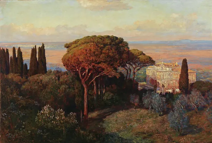 Framed Print : View of the Villa Falconieri in Frascati, 1907. Creator: Roeder, Max (1866-1947) Framed Print : View of the Villa Falconieri in Frascati, 1907. Creator: Roeder, Max (1866-1947)