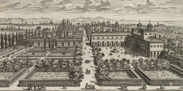 Framed Print : View of the Villa Medici, after 1677. Creator: Giovanni Battista Falda Framed Print : View of the Villa Medici, after 1677. Creator: Giovanni Battista Falda