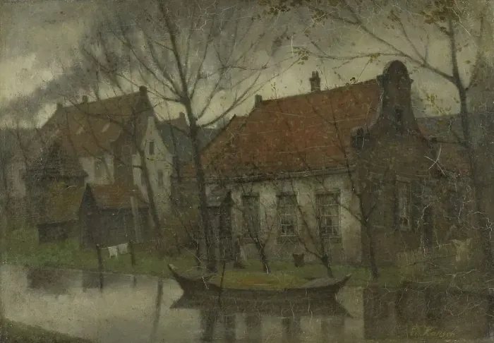 Framed Print : View in a Village, 1885-1900. Creator: Johann Eduard Karsen Framed Print : View in a Village, 1885-1900. Creator: Johann Eduard Karsen