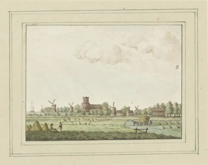 Framed Print : View of the village of Aartswoud, c. 1752. Creator: Anon Framed Print : View of the village of Aartswoud, c. 1752. Creator: Anon