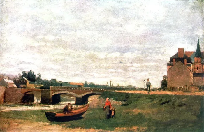 Framed Print : View of the Village, c1855-1892. Artist: Stanislas Lepine Framed Print : View of the Village, c1855-1892. Artist: Stanislas Lepine