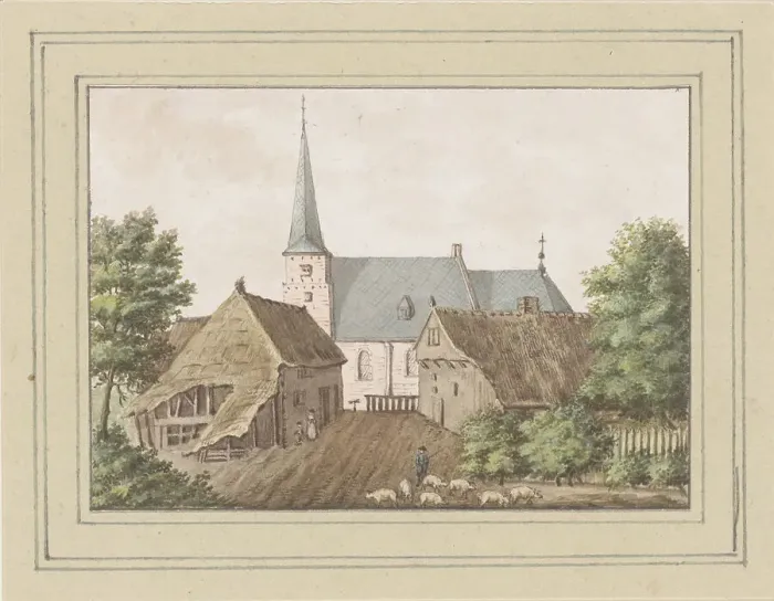 Framed Print : View of the village of Etten in North Brabant, 1700-1850. Creator: Anon Framed Print : View of the village of Etten in North Brabant, 1700-1850. Creator: Anon