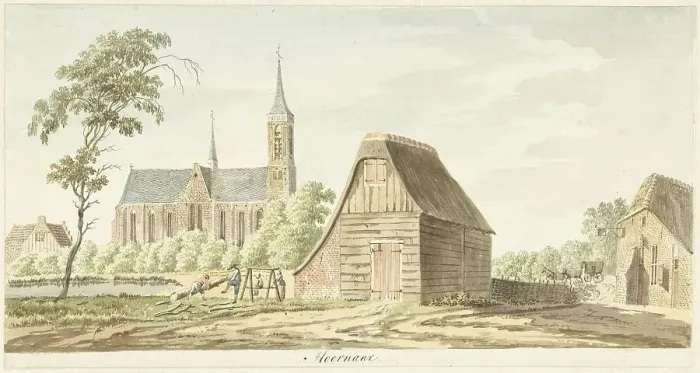 Framed Print : View of the village of Hoornaar, 1784. Creator: Hendrik Tavenier Framed Print : View of the village of Hoornaar, 1784. Creator: Hendrik Tavenier