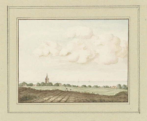 View of the village of Houses, c. 1757. Creator: Anon