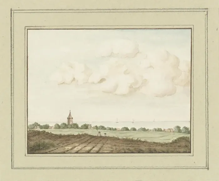 Framed Print : View of the village of Houses, c. 1757. Creator: Anon Framed Print : View of the village of Houses, c. 1757. Creator: Anon