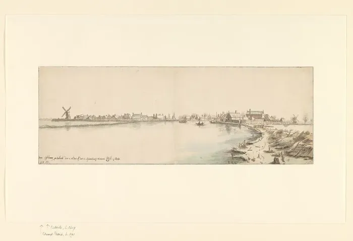 Framed Print : View of the village of Uithoorn, 1643. Creator: Valentijn Klotz Framed Print : View of the village of Uithoorn, 1643. Creator: Valentijn Klotz
