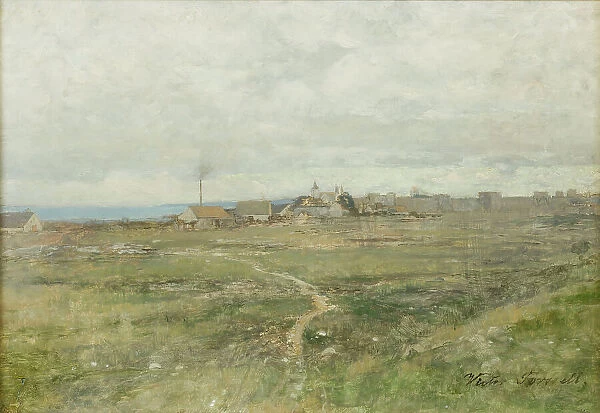 View towards Visby ring wall. Creator: Victor Forssell