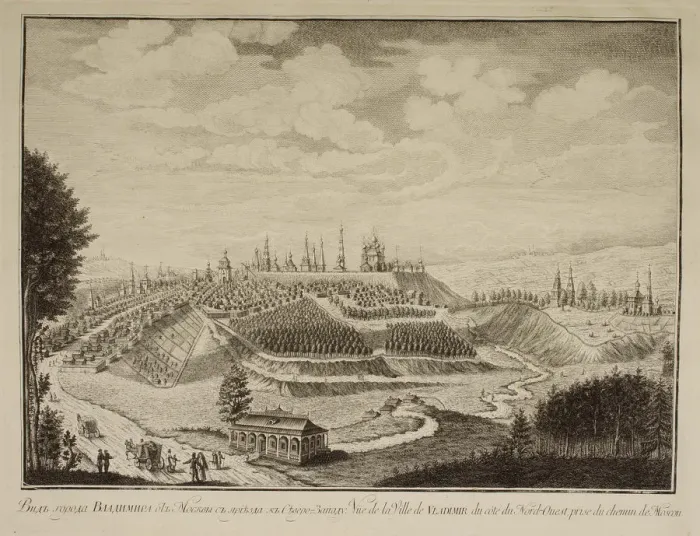 Framed Print : View of the Vladimir Town, 1769. Artist: Makhaev, Mikhail Ivanovich (1718-1770) Framed Print : View of the Vladimir Town, 1769. Artist: Makhaev, Mikhail Ivanovich (1718-1770)