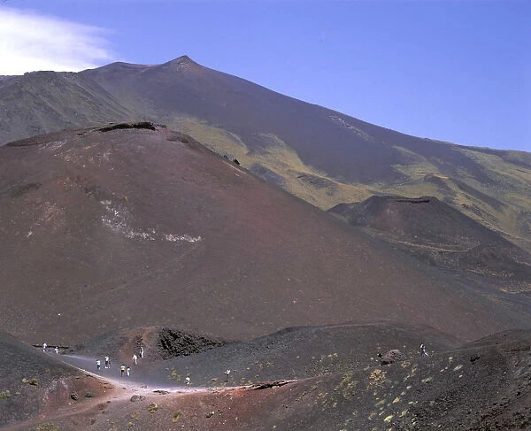 View of the volcanic scenery of Mount Etna, Sicily, Italy