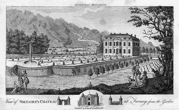 View of Voltaires Chateau at Ferney, from the Garden, pub. 1786. Creator: English School