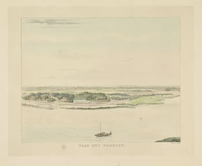 Framed Print : View of the Waal north of Nijmegen, 1815-1824. Creator: Derk Anthony van de Wart Framed Print : View of the Waal north of Nijmegen, 1815-1824. Creator: Derk Anthony van de Wart