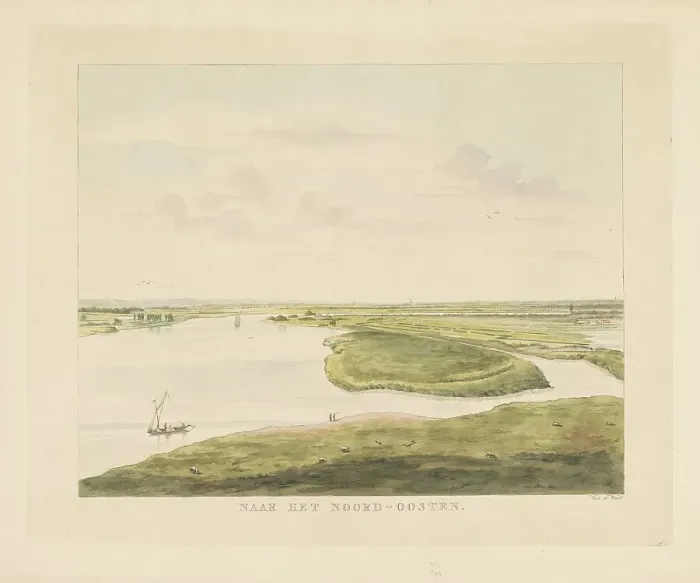 Framed Print : View of the Waal northeast of Nijmegen, 1815-1824. Creator: Derk Anthony van de Wart Framed Print : View of the Waal northeast of Nijmegen, 1815-1824. Creator: Derk Anthony van de Wart