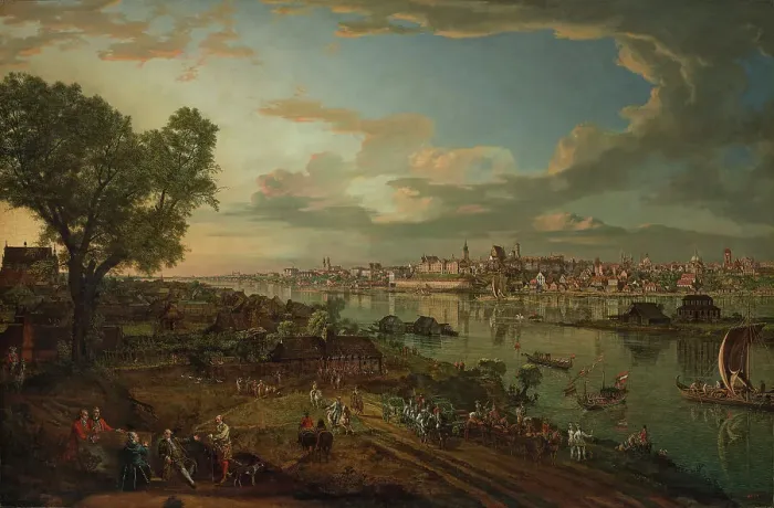 Framed Print : View of Warsaw from the side of the Praga District, 1770. Creator: Bellotto, Bernardo (1720-1780) Framed Print : View of Warsaw from the side of the Praga District, 1770. Creator: Bellotto, Bernardo (1720-1780)
