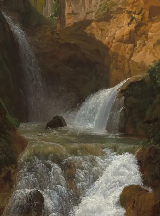 Framed Print : View of the Waterfalls at Tivoli, 1788. Creator: Jean Joseph Xavier Bidauld Framed Print : View of the Waterfalls at Tivoli, 1788. Creator: Jean Joseph Xavier Bidauld
