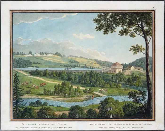 Framed Print : View of the Watermill in the Estate of Olgovo near Moscow, Mid of the 19th cen. Artist: Anonymous