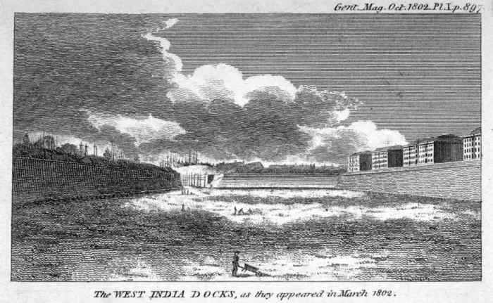 Framed Print : View of West India Docks, Poplar, London, 1802 Framed Print : View of West India Docks, Poplar, London, 1802