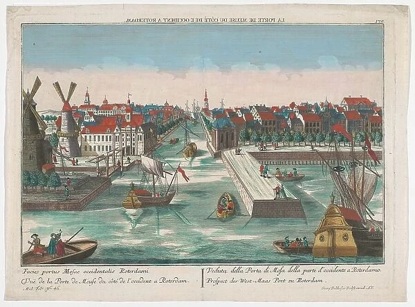 View of the Western New City Gate and Eastern New Main Gate in Rotterdam, 1742-1801. Creator: Anon