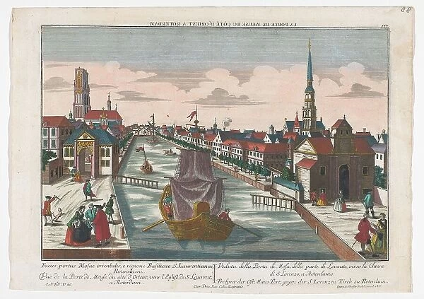 View of the Western Old Gate and Eastern Old Gate in Rotterdam, 1742-1801. Creator: Anon