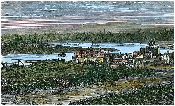 View of the western suburbs of Victoria, Vancouver Island, British Columbia, Canada, c1880