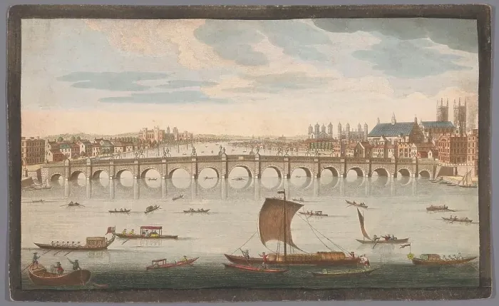 Framed Print : View of Westminster Bridge over the River Thames in London, viewed from the north, 1751. Creator: Fabr. Parr Framed Print : View of Westminster Bridge over the River Thames in London, viewed from the north, 1751. Creator: Fabr. Parr