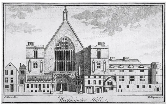 Framed Print : View of Westminster Hall from New Palace Yard, London, 1740 Framed Print : View of Westminster Hall from New Palace Yard, London, 1740
