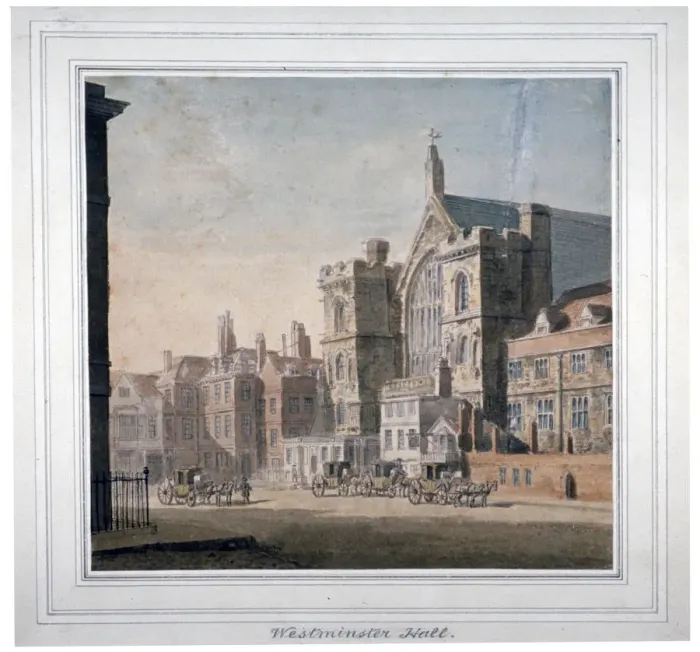 Framed Print : View of Westminster Halll and New Palace Yard, London, c1808 Framed Print : View of Westminster Halll and New Palace Yard, London, c1808