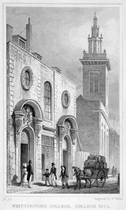 Framed Print : View of Whittington College, College Hill, City of London, 1830 Framed Print : View of Whittington College, College Hill, City of London, 1830